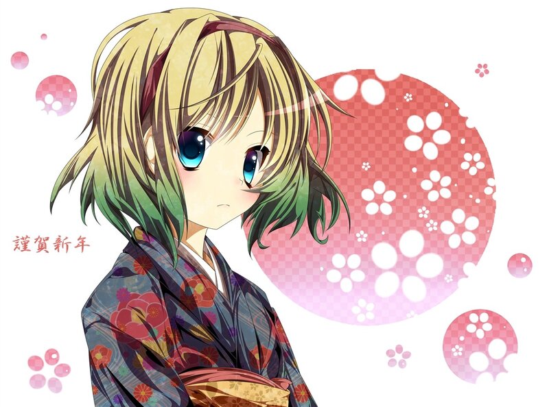 anime girl in kimono