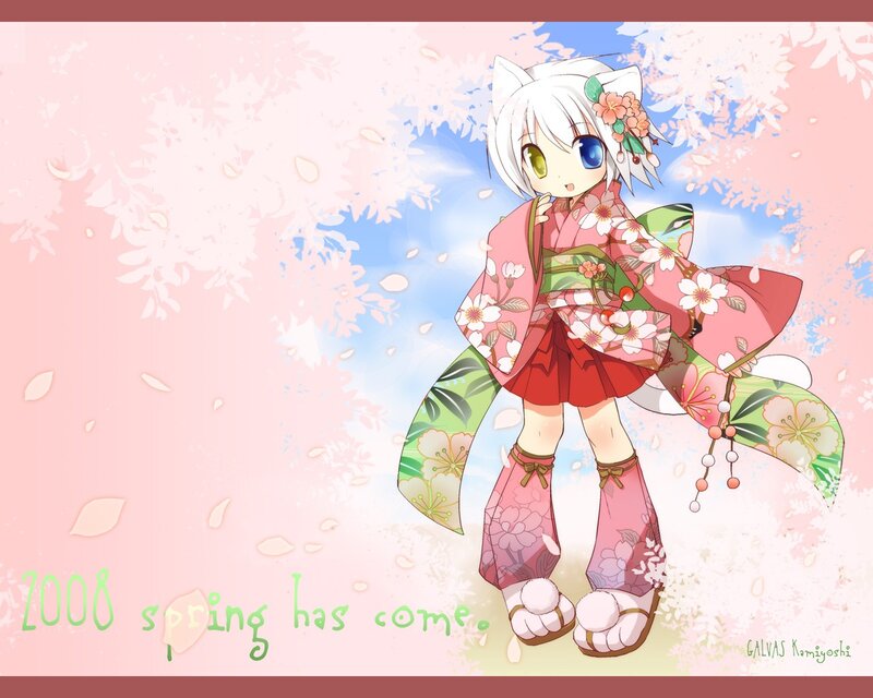 Anime girl in kimono