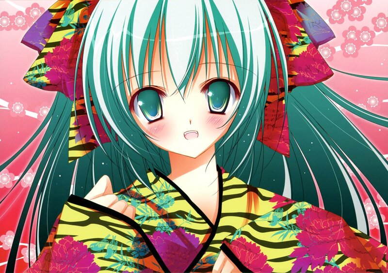 anime girl in kimono