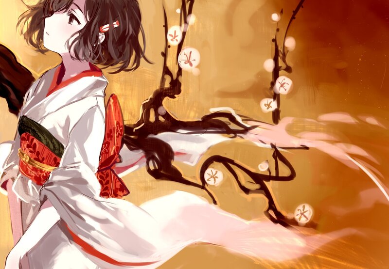 anime girl in kimono