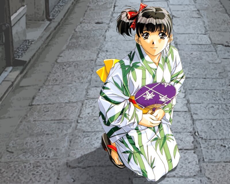 anime girl in kimono