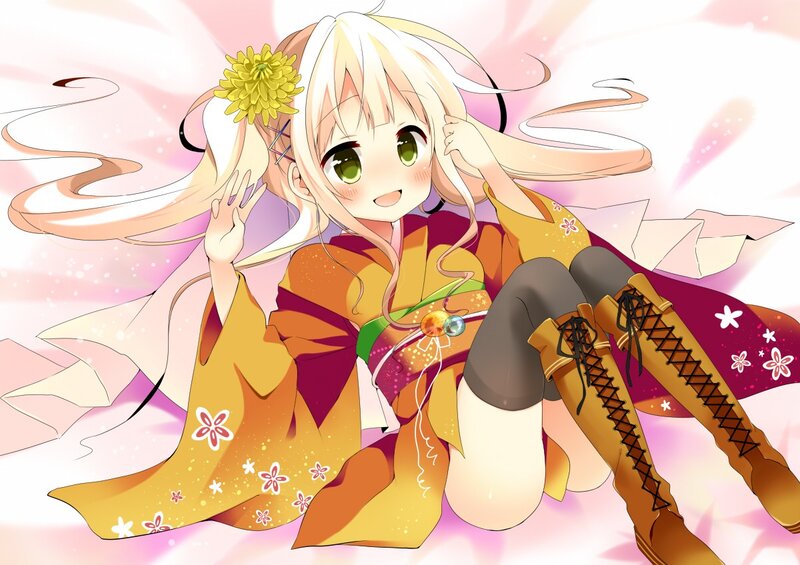 anime girl in kimono