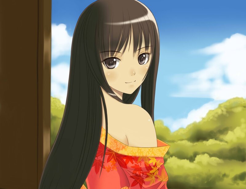 anime girl in kimono