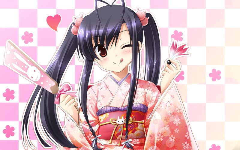 anime girl in kimono