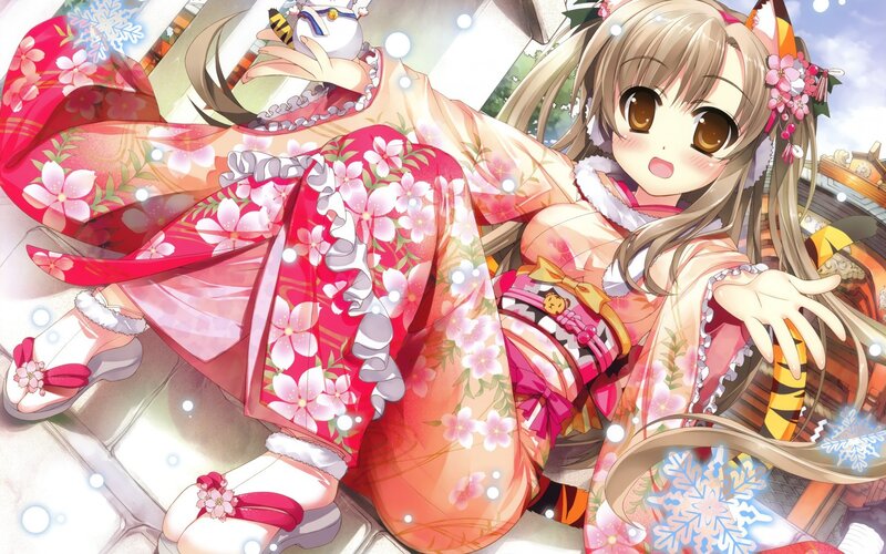 anime girl in kimono