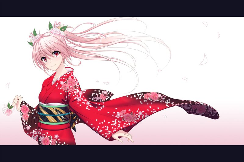 anime girl in kimono