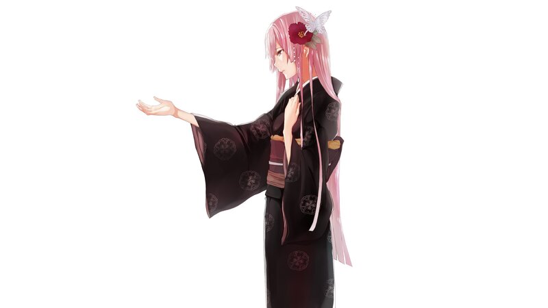 anime girl in kimono