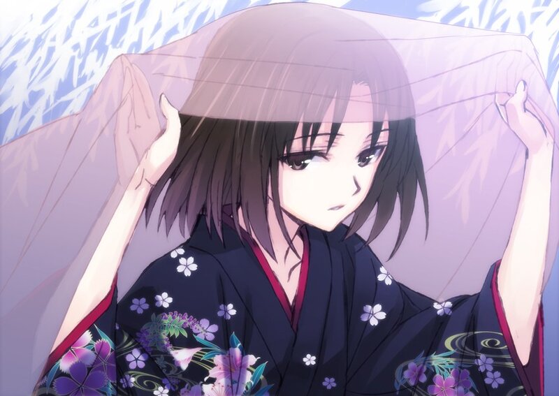 anime girl in kimono