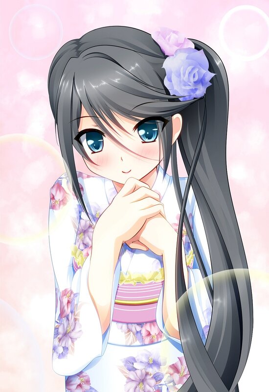 anime girl in kimono