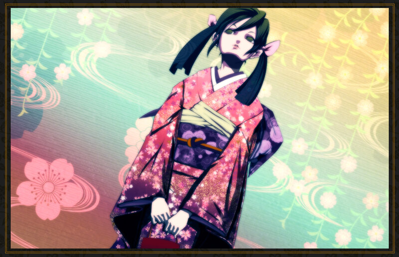 anime girl in kimono