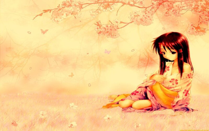 anime girl in kimono