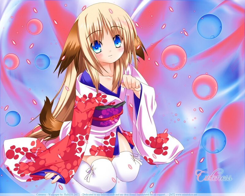 Anime girl in kimono