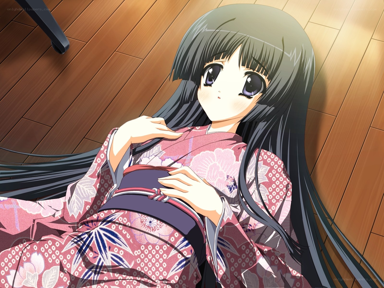 anime girl in kimono