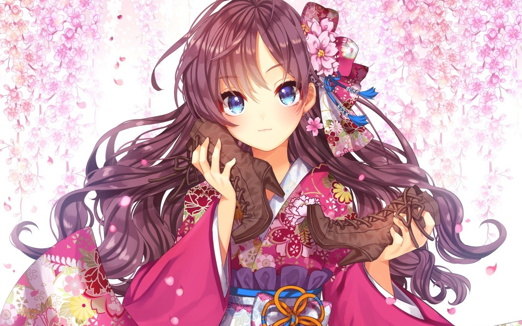 anime girl in kimono
