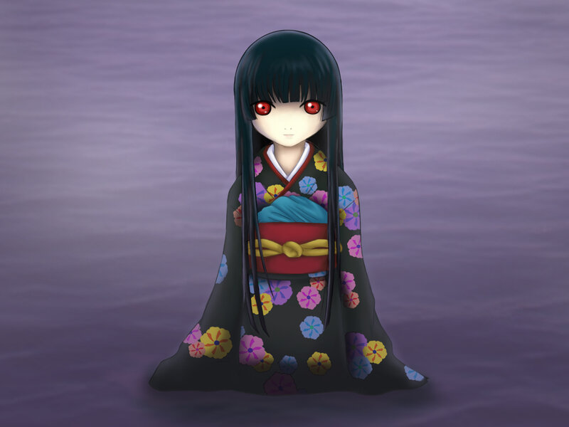 anime girl in kimono