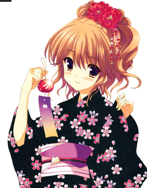 anime girl in kimono