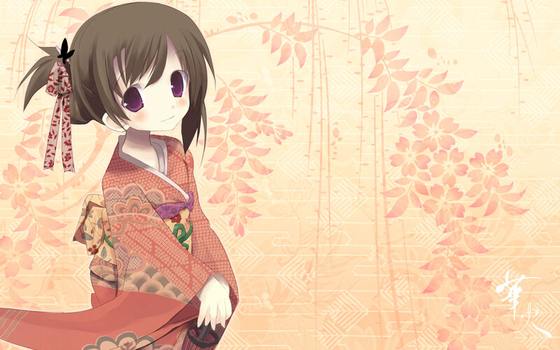 anime girl in kimono
