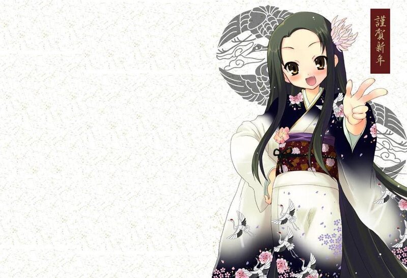 anime girl in kimono