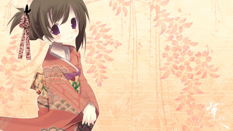 anime girl in kimono