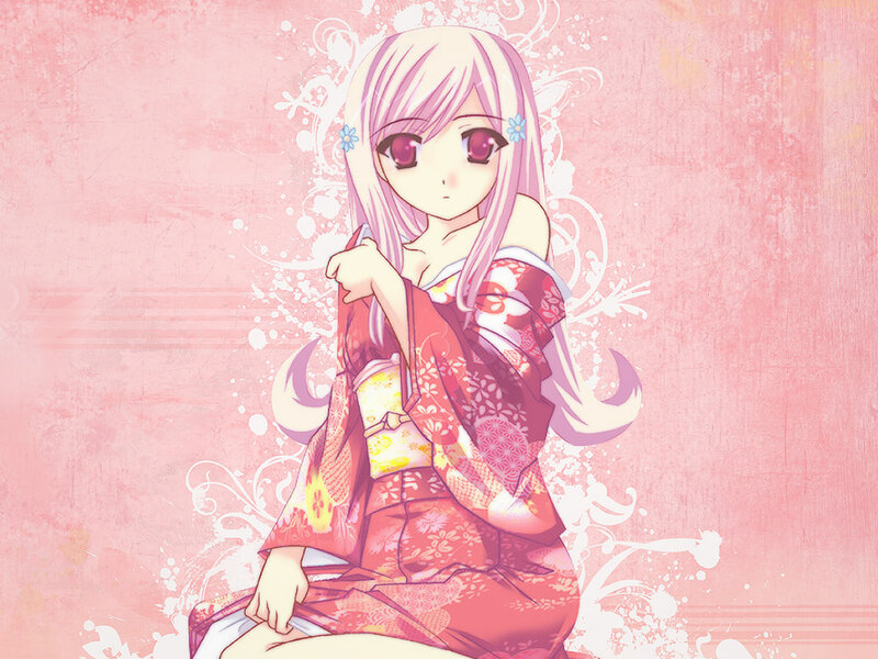 anime girl in kimono