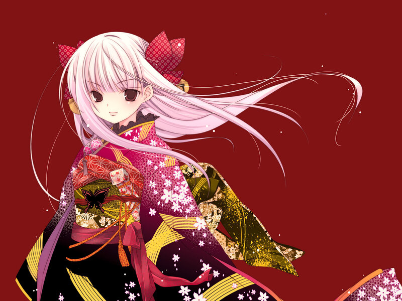 anime girl in kimono