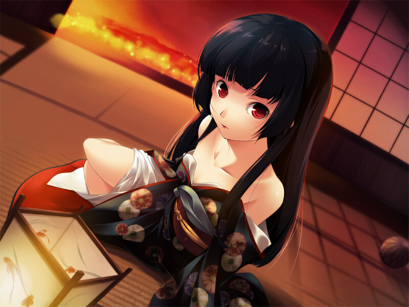 anime girl in kimono