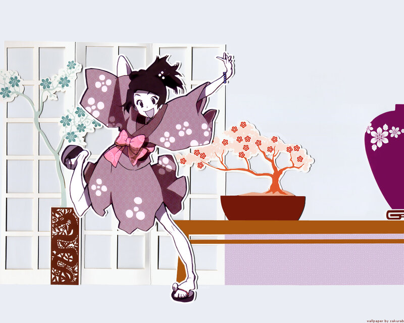 anime girl in kimono