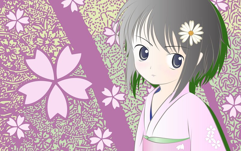 anime girl in kimono