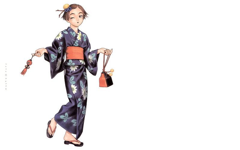 anime girl in kimono