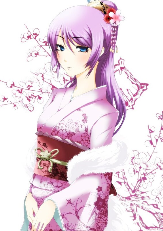 anime girl in kimono