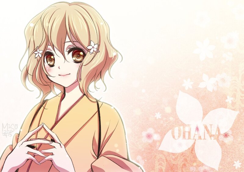 Anime girl in kimono