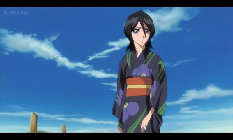 Anime Girl in Kimono — Blue, Calm, Afternoon