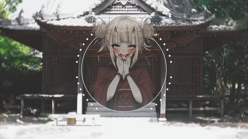 Anime Girl in Kimono — Brown, Serene, Afternoon