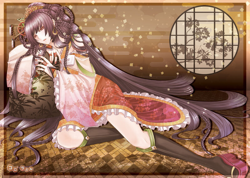 Anime Girl in Kimono — Brown