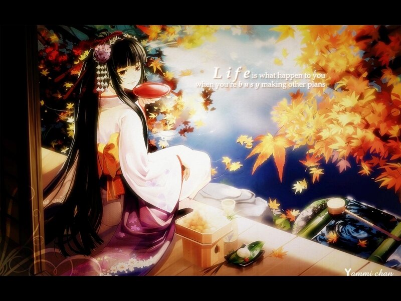 Anime Girl in Kimono — Orange