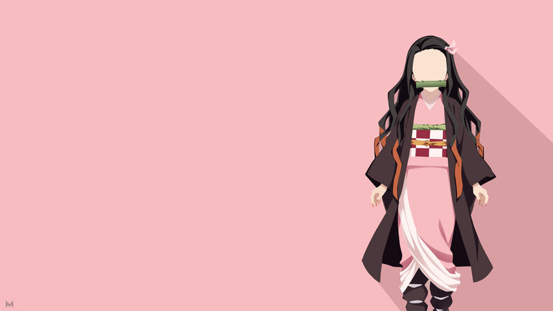 Anime Girl in Kimono — Pink, Calm, Bamboo Gag
