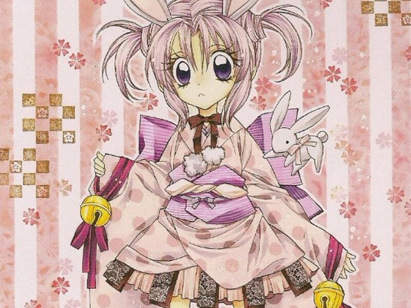 Anime Girl in Kimono — Pink, Cute