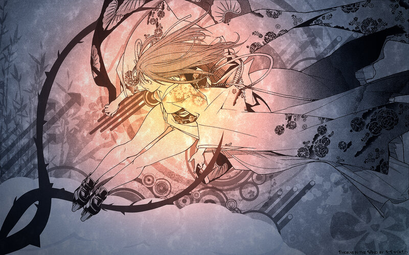 Anime Girl in Kimono — Pink, Dramatic, Manga