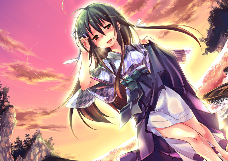 Anime Girl in Kimono — Pink, Dramatic