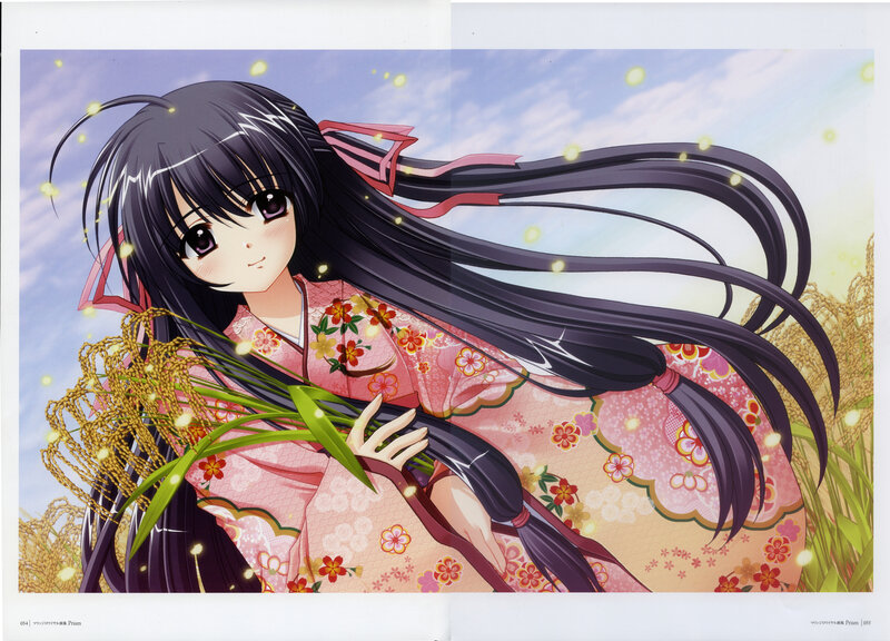 Anime Girl in Kimono — Pink, Serene, Afternoon