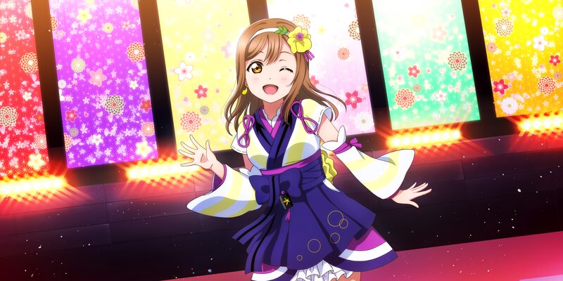 Anime Girl in Kimono — Purple, Joyful