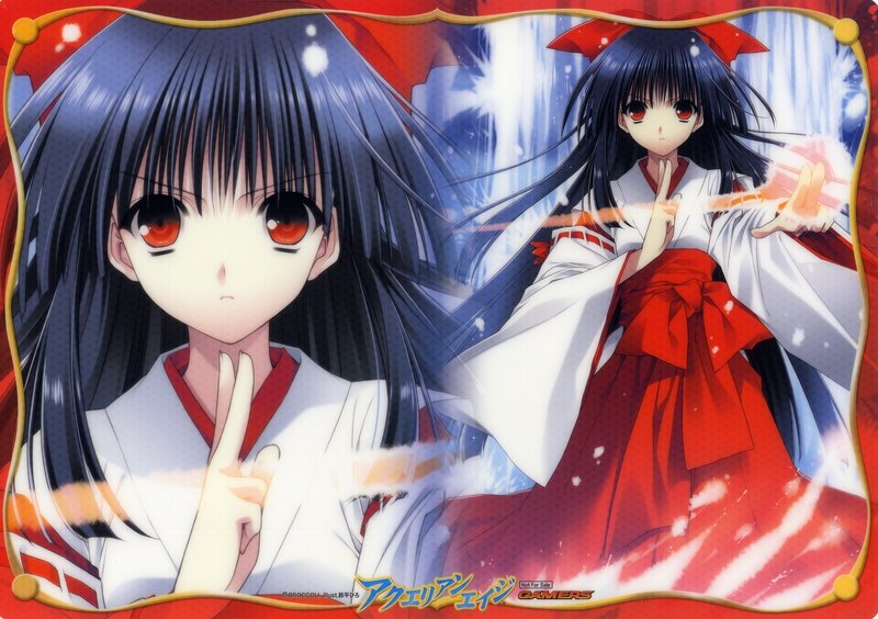 Anime Girl in Kimono — Red, Dramatic, Winter