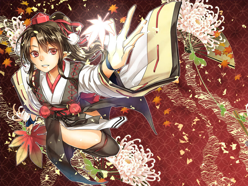 Anime Girl in Kimono — Red, Dynamic
