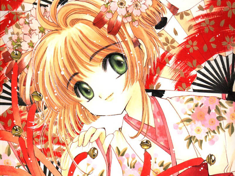 Anime Girl in Kimono — Red