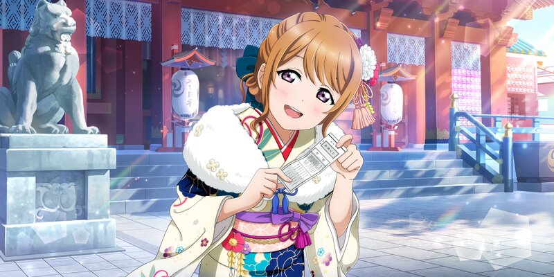Anime Girl in Kimono — White, Cheerful, Afternoon