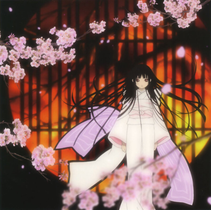 Anime Girl in Kimono — White, Dramatic, Spring