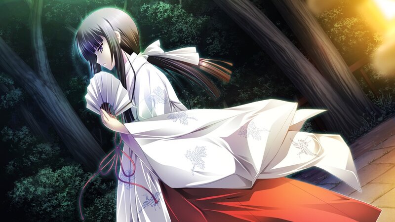 Anime Girl in Kimono — White, Serene