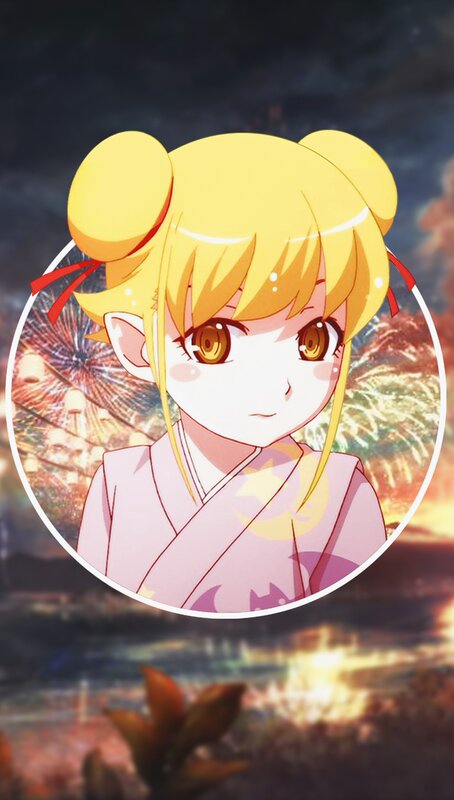 Anime Girl in Kimono — Yellow, Festive, Night