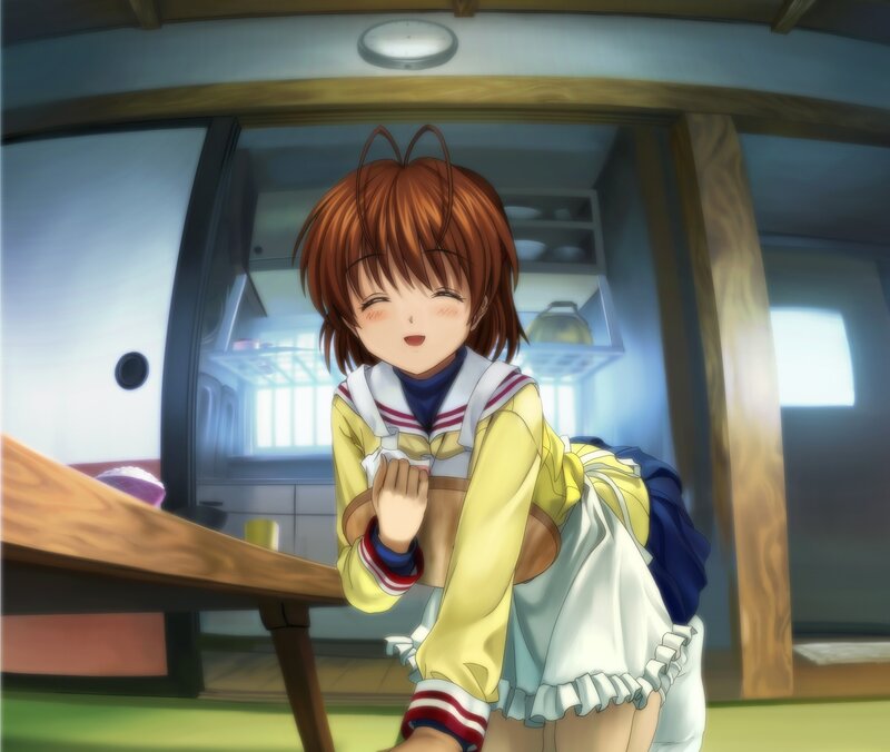 anime girl in kitchen