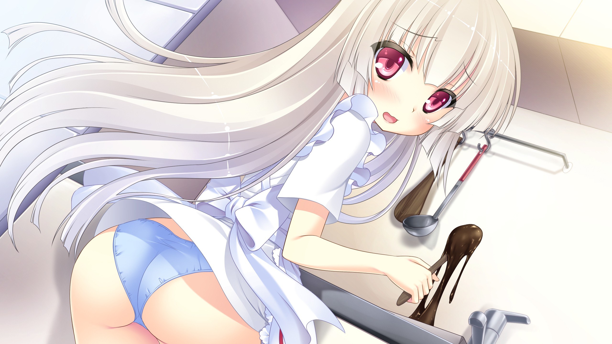 anime girl in kitchen